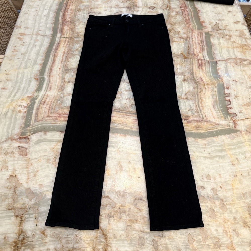 Paige‎ Skyline Straight Petite Jeans Womens 28 Black Stretch Denim 31 Inseam